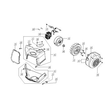 Accensione - statore - volano - cappucci di raffreddamento Kymco Sento 50 4 tempi marrone