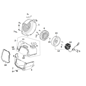 Accensione - statore - volano - cappucci di raffreddamento - GY6 10/12 pollici Euro 4 2018 → a tm d