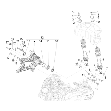 Ammortizzatore Vespa GTS 125 ie ABS Euro 5 2021