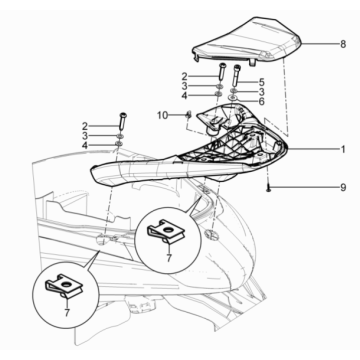Portapacchi Posteriore Piaggio Beverly 125 RST 4V Euro 3 2010-2015