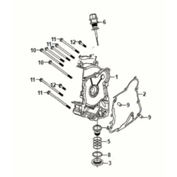 R. crank case cover Sym Fiddle IV 125i AC CBS E5 2020-2021