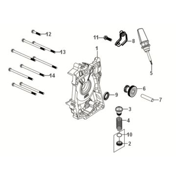 Carter destro - Filtro olio - Asta di livello Sym Fiddle IV 50 Euro 5