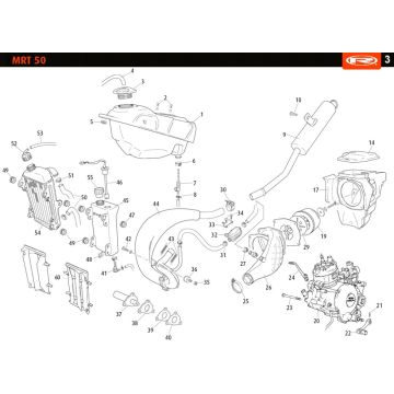 Radiatore- Serbatoio- Scarico Rieju MRT enduro nero 2010 2 tempi