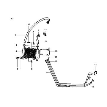 Radiatore - Sistema di raffreddamento Gilera Runner 50 2 tempi LC 1998-2005