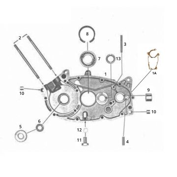 Mezzo basamento destro Zundapp C50 Sport 517-21L0