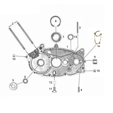Mezzo basamento destro Zundapp GTS 50 517-39L0