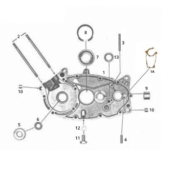 Mezzo basamento destro Zundapp GTS 50 517-40L0