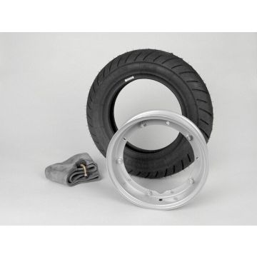 Cerchio completo con pneumatico Vespa Michelin S1 3.50 10 pollici TL/TT 51J cerchio 2.10-10 grigio