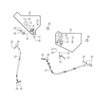 Cilindro del freno - Leva del freno - Tubo del freno - Pinza - Pastiglie freno Kymco GTI 300i