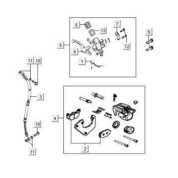Cilindro del freno, leva del freno, tubo del freno, pinza, pastiglie freno People One 125i