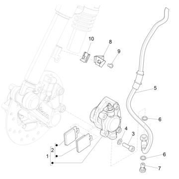 Pinza freno - Pastiglie freno - Tubo freno Vespa Elettrica 45km/h Euro 5 2021