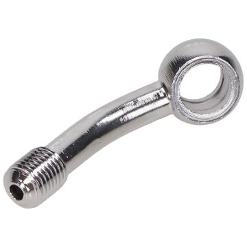 Raccordo per tubo freno universale piegato cromato diametro 10mm/filettatura M10x 1,25 45 gradi Supertec