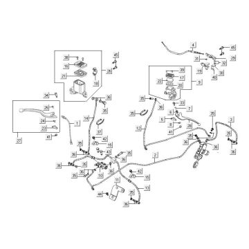 Cilindro del freno - Tubo del freno - Pompa freno Kymco MXU 300R