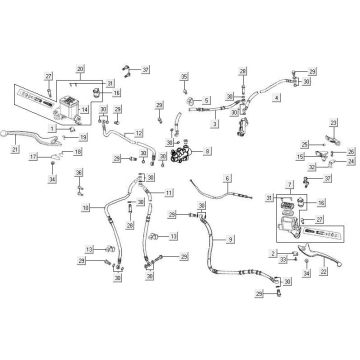Cilindro del freno - Tubo del freno - Pompa freno Kymco MXU 500