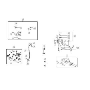 Cilindro del freno - Pinza - Pastiglie freno - Brake Line Agility 16+ 125 Argento metallizzato opaco