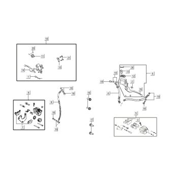 Cilindro del freno - Pinza - Pastiglie freno - Brake Line Agility 16+ 200i blu chiaro metallizzato opaco