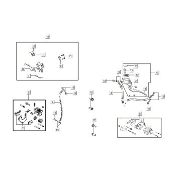 Cilindro del freno - Pinza - Pastiglie freno - Brake Line Agility 16+ 200i Argento metallizzato opaco