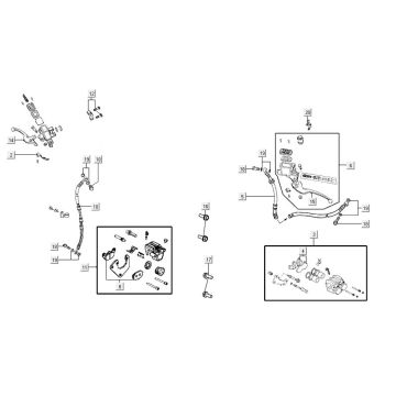Cilindro del freno - Pinza - Pastiglie freno - Brake Line Agility CITY 16 125