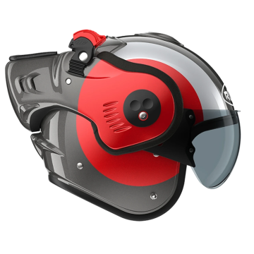 Casco con sistema ROOF Boxer Alpha Focus rosso/argento