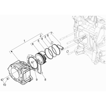 Cilindro - Pistone Piaggio Beverly 125 RST 4V Euro 3 2010-2015