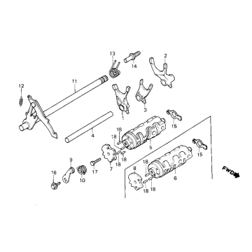 Asse cambio Honda MB/MT/MTX/MBX 50 e 80