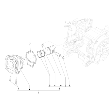 Cilindro - Pistone Piaggio NRG Power 50 2 tempi LC Euro 4