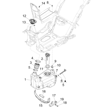 Serbatoio gas - Galleggiante serbatoio - Valvola sottovuoto Piaggio NRG Power 50 2 tempi LC Euro 4