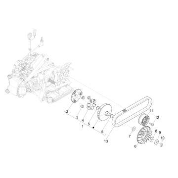 Variatore a cinghia trapezoidale Vespa GTS 300 Super HPE 4V IE ABS Euro 5 2020-2022