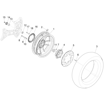 Ruota Posteriore - Disco Freno Vespa GTS 300 Super HPE 4V IE ABS Euro 5 2020-2022