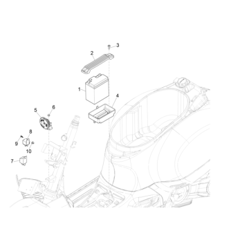 Batteria - Tromba - Relè di avviamento Vespa GTS 300 Super HPE 4V IE ABS Euro 5 2020-2022