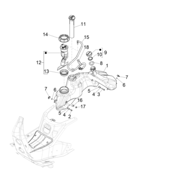Serbatoio gas - Serbatoio galleggiante - Stazione di rifornimento Vespa GTS 300 Super HPE 4V IE ABS Euro 5 2020-2022