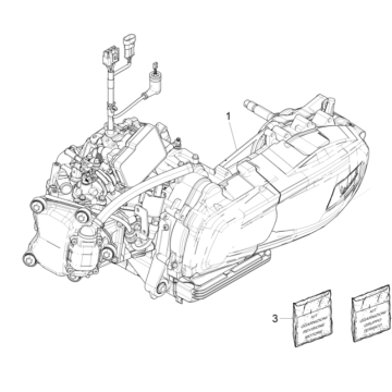 Blocco motore completo Vespa GTS 300 Super HPE 4V IE ABS Euro 5 2020-2022