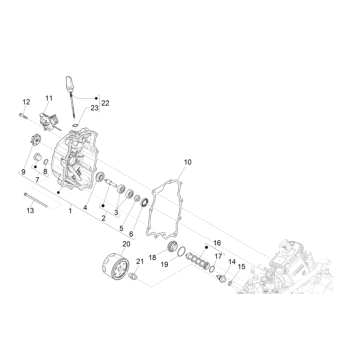 Pompa Acqua - Filtro Olio Vespa GTS 300 Super HPE 4V IE ABS Euro 5 2020-2022