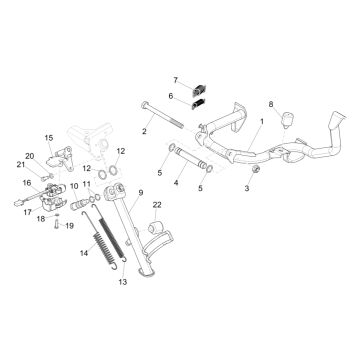 Cavalletto centrale - Cavalletto laterale Vespa GTS 300 Super HPE 4V ie ABS Euro 5 2020-2022