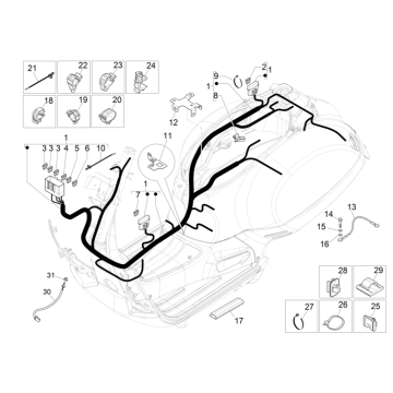 Cablaggio Vespa GTS 300 Super HPE 4V ie ABS Euro 5 2020-2022