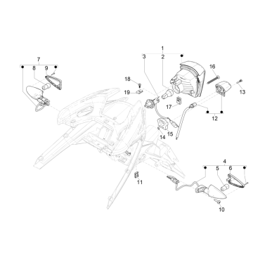 Luce posteriore - Indicatori posteriori Piaggio Typhoon 50 2 tempi Euro 4 2018-2020