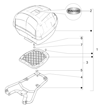 Portapacchi posteriore Piaggio Typhoon 50 2 tempi Euro 4 2018-2020
