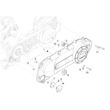 Coperchio carter Piaggio Typhoon 50 2 tempi Euro 4 2018-2020