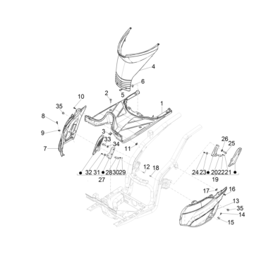 Pedana - Poggiapiedi Piaggio Typhoon 50 2 tempi Euro 4 2018-2020