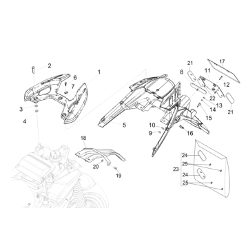 Parafango posteriore Piaggio Typhoon 50 2 tempi Euro 4 2018-2020