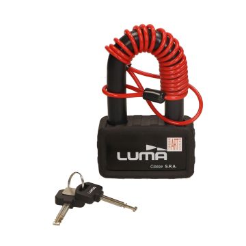 Blocco freno a disco con cavo ART 4+ e lucchetto Luma dia18