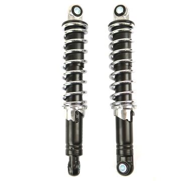 Set ammortizzatori universali lunghezza 16 cm cuore-cuore foro nero-cromato Imca