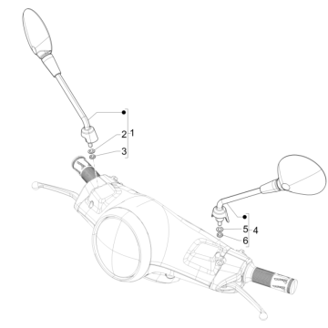 Specchietti retrovisori Vespa Elettrica 45km/h Euro 5 2021