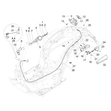 Blocchetto di accensione Vespa GTS 125 ie ABS Euro 5 2021