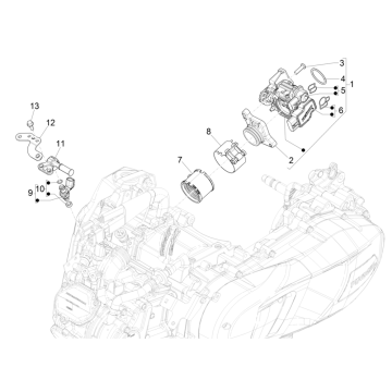 Corpo farfallato - Iniettore - Collettore di aspirazione Vespa GTS 125 ie ABS Euro 5 2021
