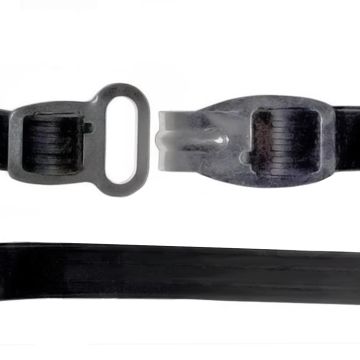 Cinghia portapacchi sottile 45 cm gancio/occhiello nera Bibia