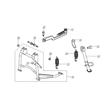 Cavalletto centrale - Cavalletto laterale - Pedale Kymco People S 50 4 tempi Grigio scuro