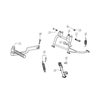 Cavalletto centrale - Cavalletto laterale - Pedale Kymco Sento 50 4 tempi marrone