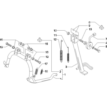 Cavalletto centrale Piaggio Beverly 500 Euro 3 2007-2012