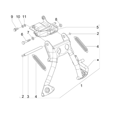 Cavalletto centrale - Cavalletto laterale Piaggio NRG Power DD 50 2T LC 2007-2017